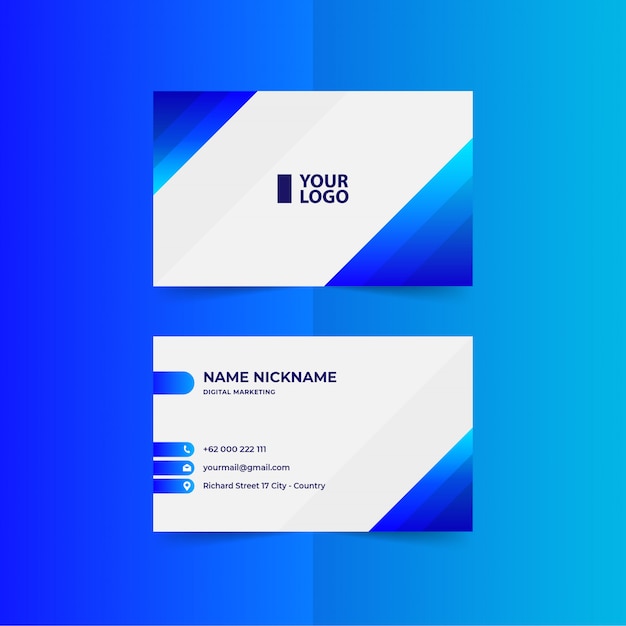 Premium Vector | Gradient blue business card