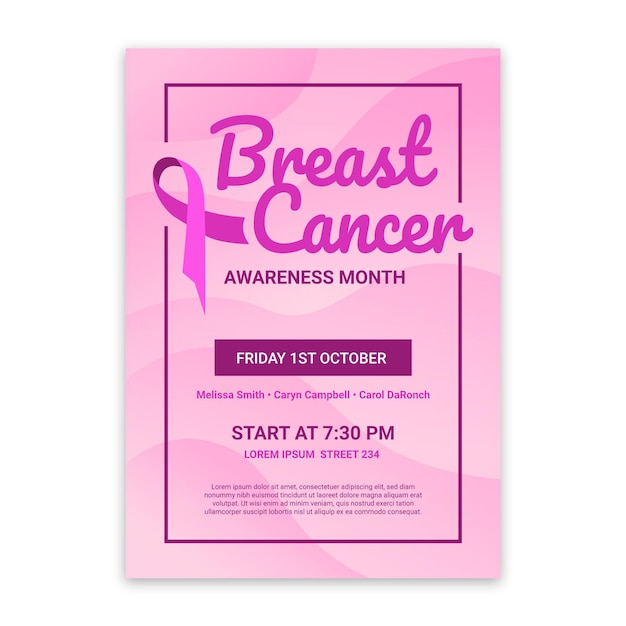 Free Vector | Gradient breast cancer awareness month vertical flyer ...