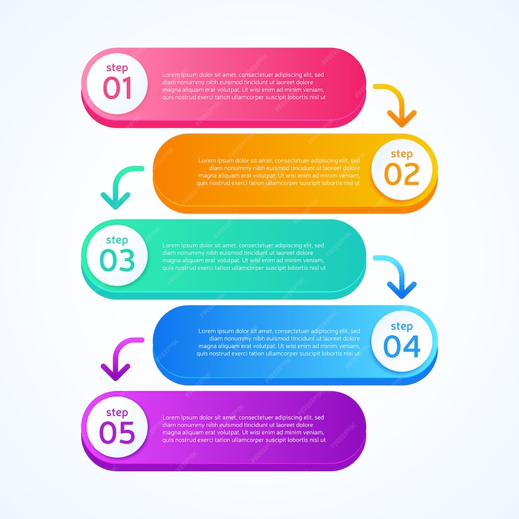 Free Vector | Gradient business infographic steps