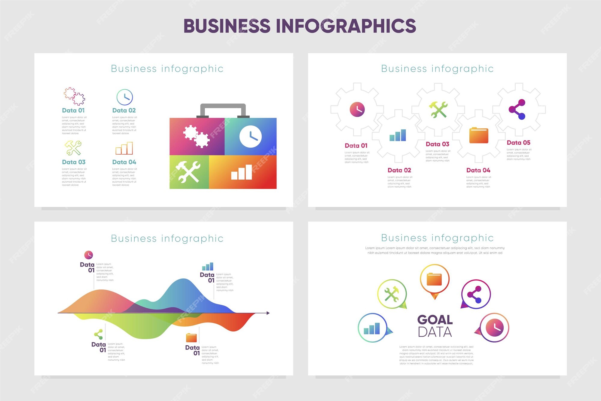 Free Vector | Gradient business infographics