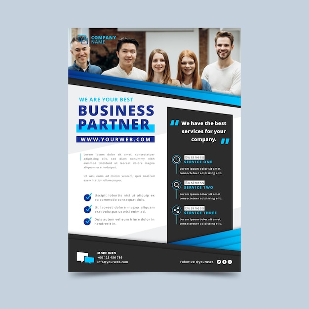 Free Vector | Gradient business poster template