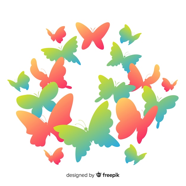 Premium Vector | Gradient butterflies background