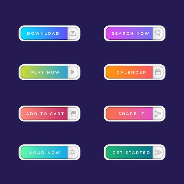 Free Vector | Gradient call to action button pack