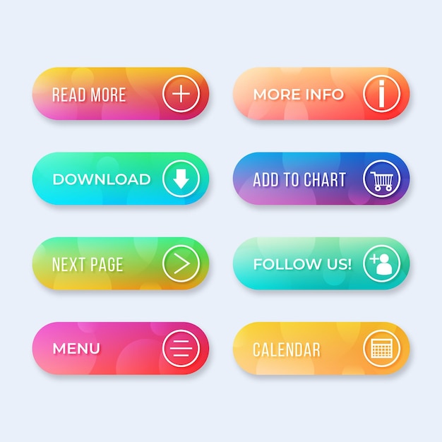 Premium Vector | Gradient call to action buttons