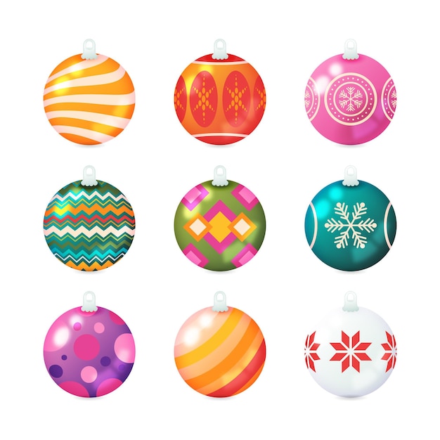 Premium Vector | Gradient christmas ball ornaments collection