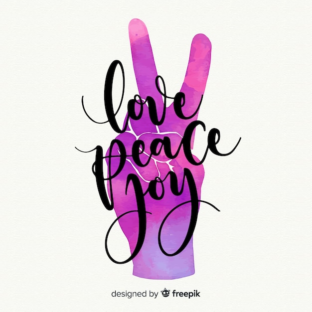 Gradient color hand peace sign background Free Vector