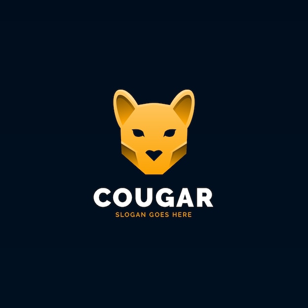 Premium Vector | Gradient colored cougar logo template