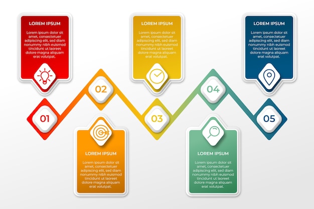 Premium Vector | Gradient colored timeline infographic