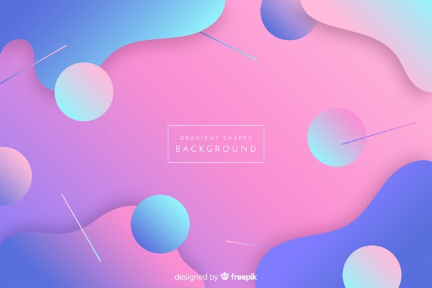 Gradient colorful fluid shapes background Free Vector