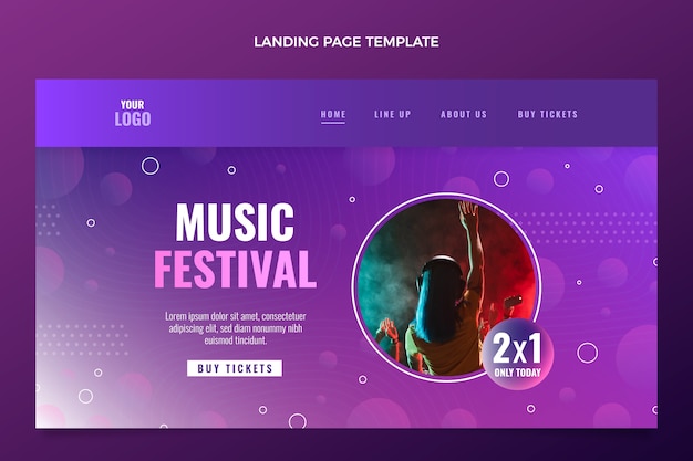 Free Vector | Gradient colorful music festival landing page