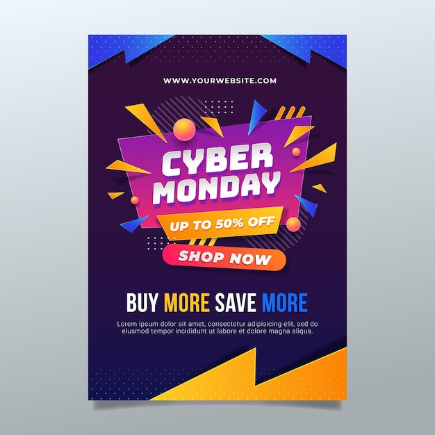 Free Vector | Gradient Cyber Monday Vertical Poster Template