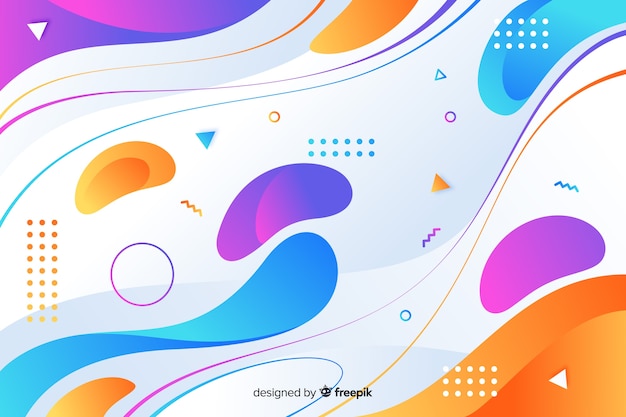 Gradient dynamic rounded shapes background Free Vector