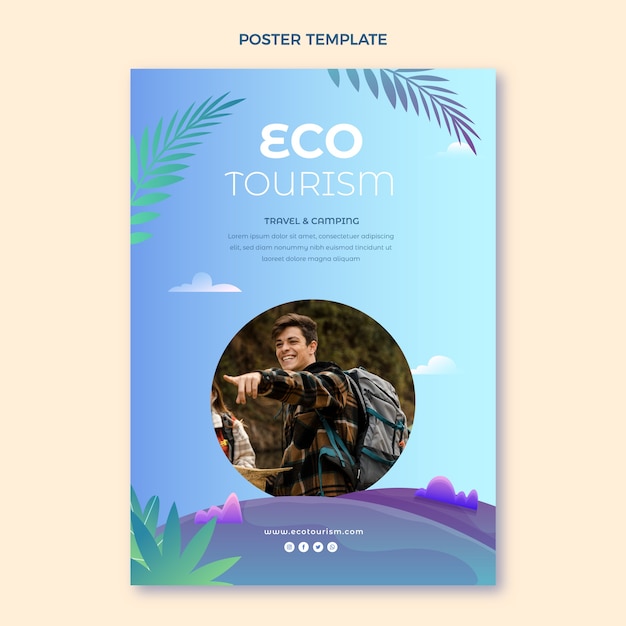 Free Vector | Gradient Ecotourism Poster Template