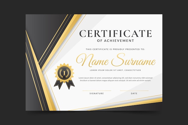 Free Vector | Gradient elegant certificate template