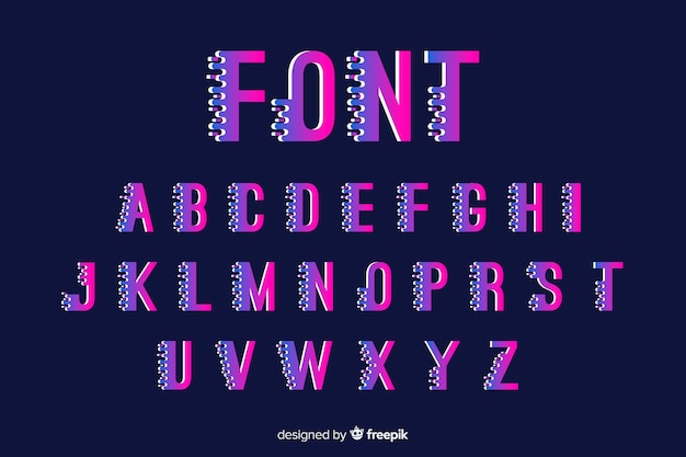  Gradient  font  template flat design Vector Free Download