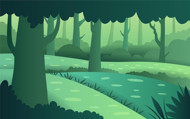 Free Vector | Gradient forest landscape