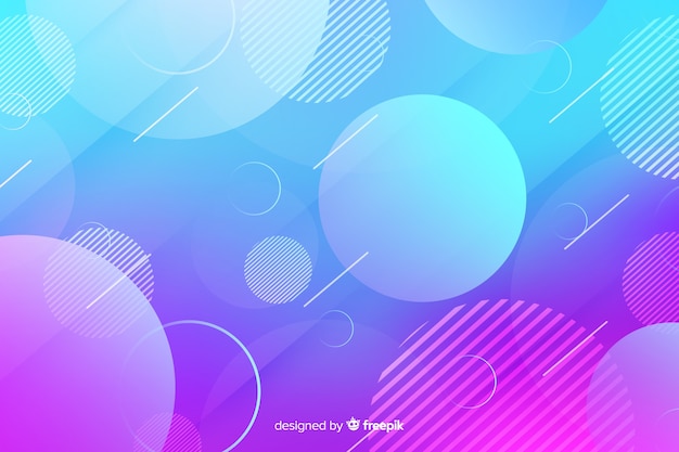 Gradient geometric shapes with circles Free Vector