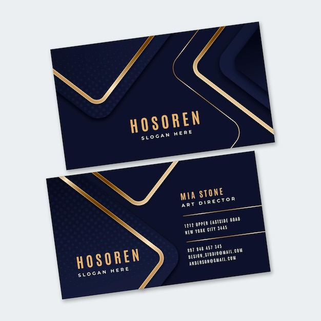 Free Vector | Gradient golden luxury horizontal business ...