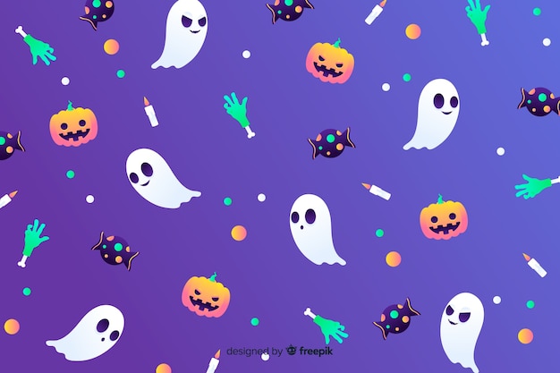Free Vector | Gradient halloween elements background