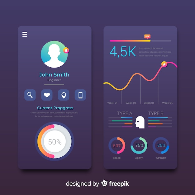 Gradient infographic element collection Free Vector