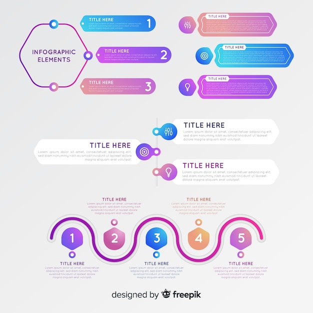 Free Vector Gradient Infographic Elements Collection