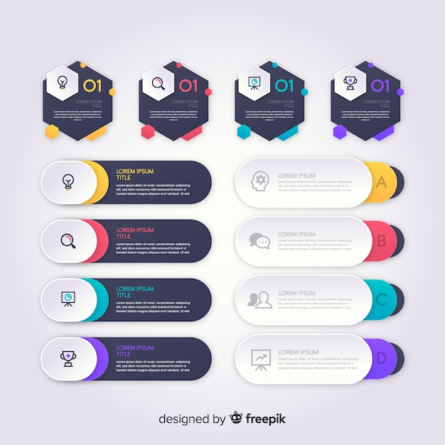 Gradient infographic elements template Free Vector