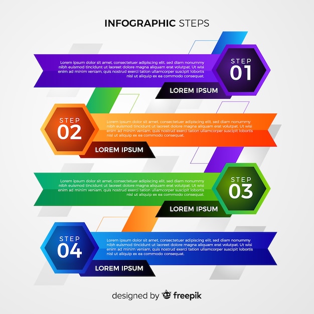 Free Vector | Gradient infographic steps concept