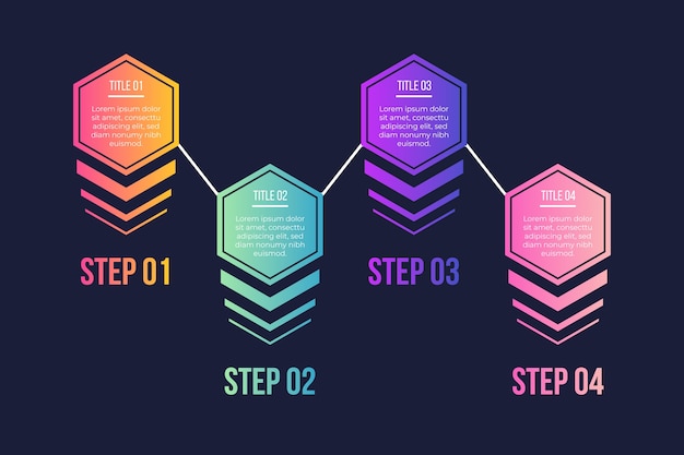 Gradient infographic steps Free Vector