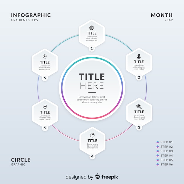 Gradient infographic steps Free Vector