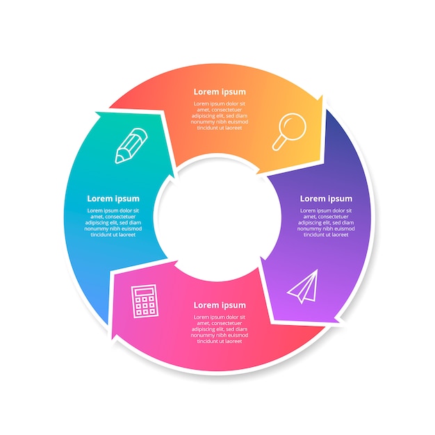 Gradient infographic with steps Free Vector
