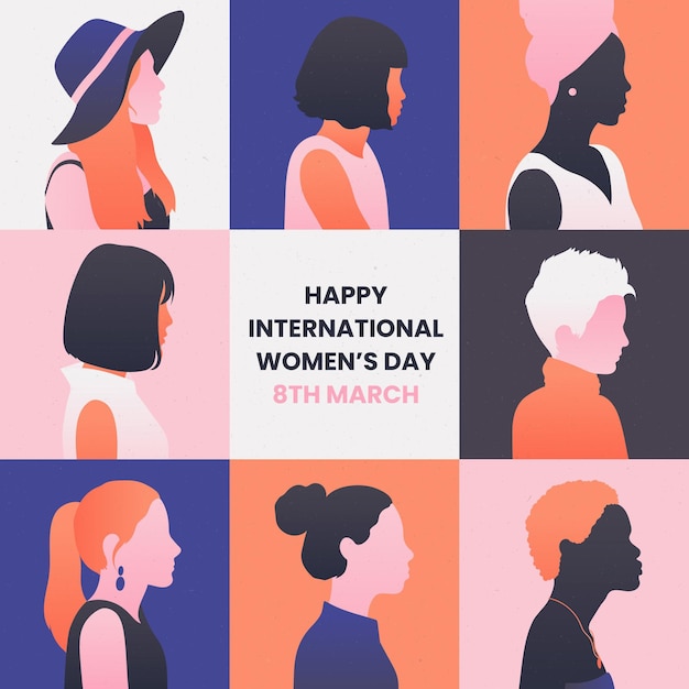 Gradient international women's day illustration Free Vector