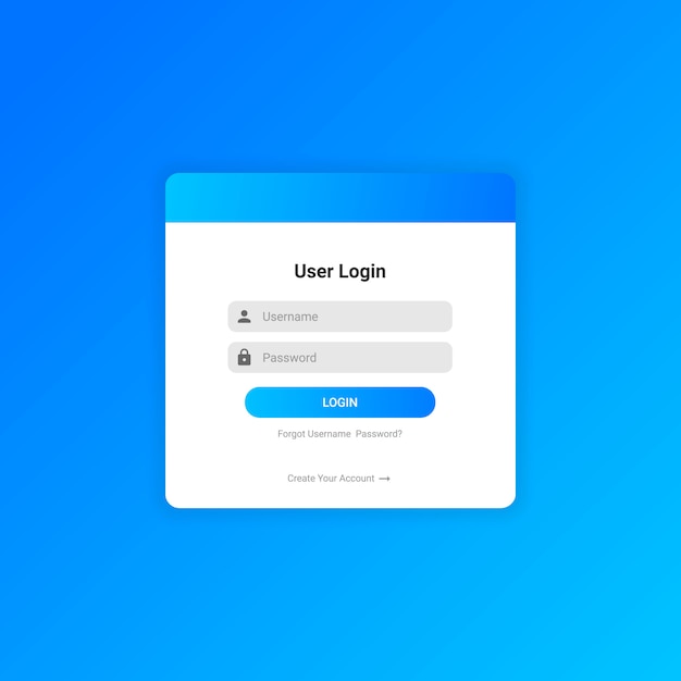 Download Gradient login ui design template vector Vector | Premium Download