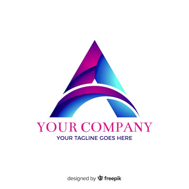 Gradient logo template with abstract shape Free Vector