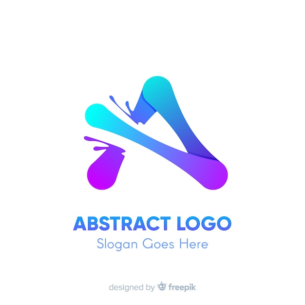 Gradient Logo Template With Abstract Shape Free Vector