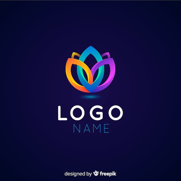 Gradient Logo Template With Abstract Shape Free Vector
