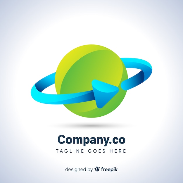 Gradient logo template with abstract shape Free Vector