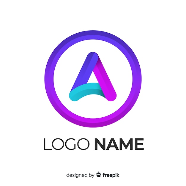 Gradient Logo With Abstract Shape Free Vector