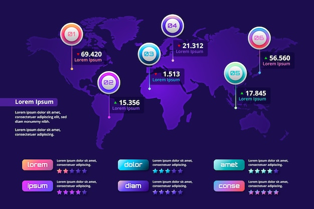 Free Vector | Gradient maps infographics concept