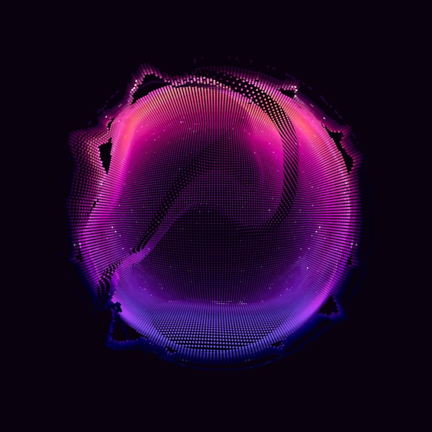 Gradient mesh sphere on dark background Vector | Free Download