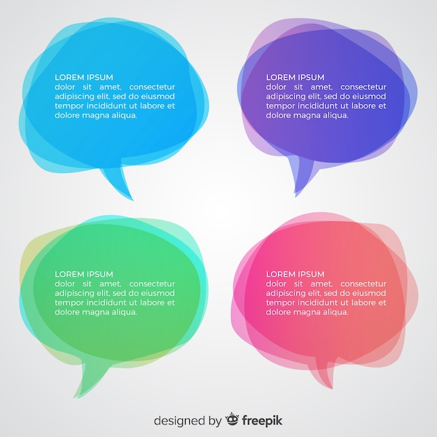 Gradient messy speech bubbles Free Vector