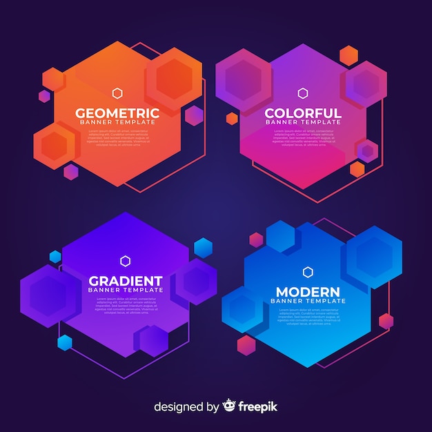 Gradient and modern banners set Free Vector