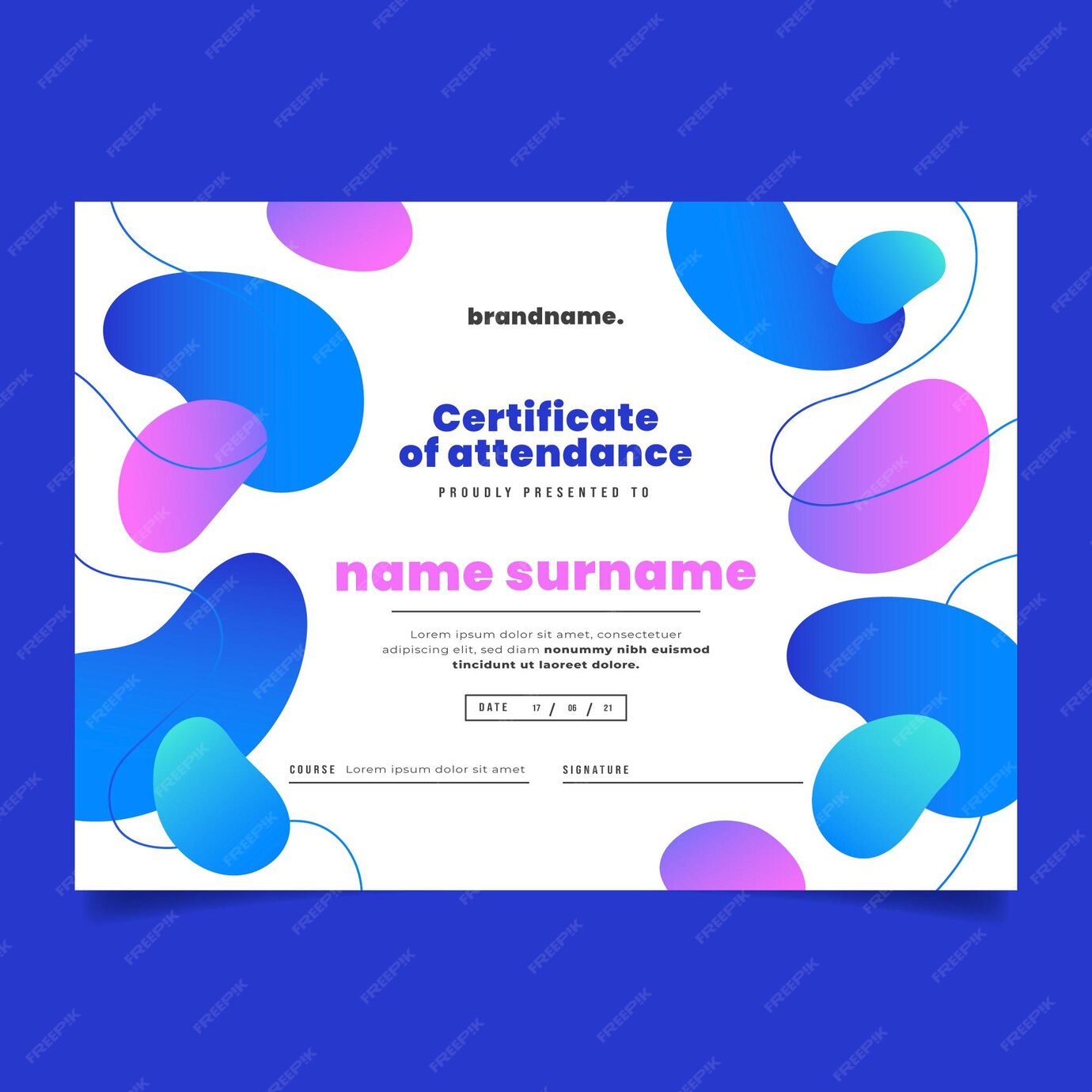 free-vector-gradient-modern-certificate-of-attendance