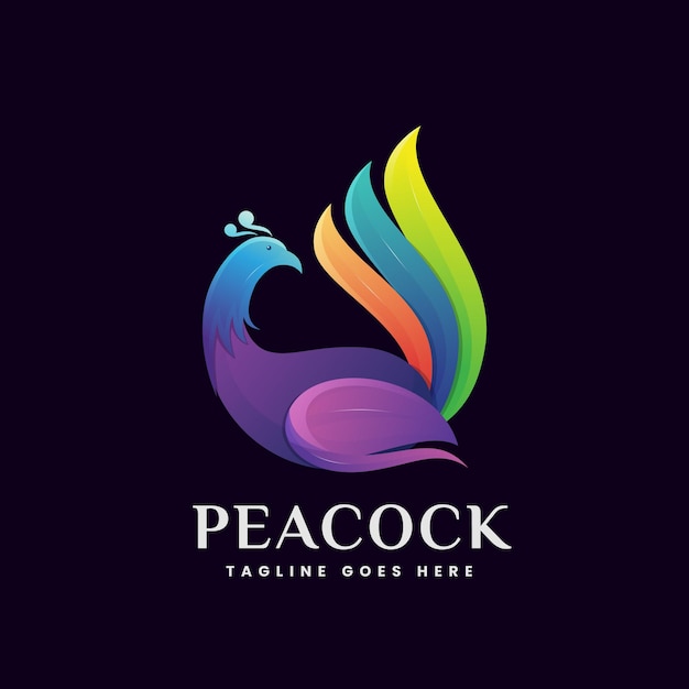 Premium Vector | Gradient modern peacock logo design illustration