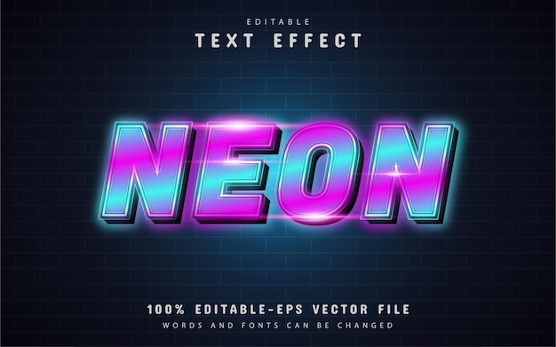 Premium Vector | Gradient neon text effect