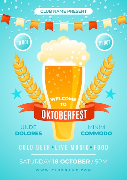 Free Vector | Gradient oktoberfest vertical poster template