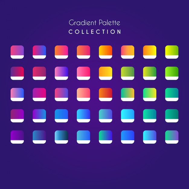 Gradient palette collection Premium Vector