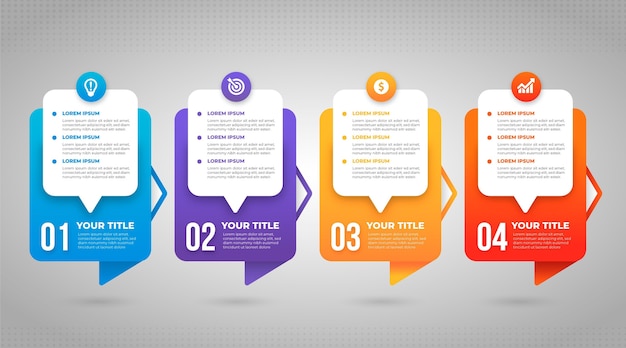 Gradient process infographic template Free Vector