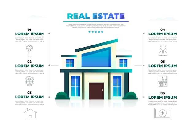 Free Vector | Gradient real estate infographic template