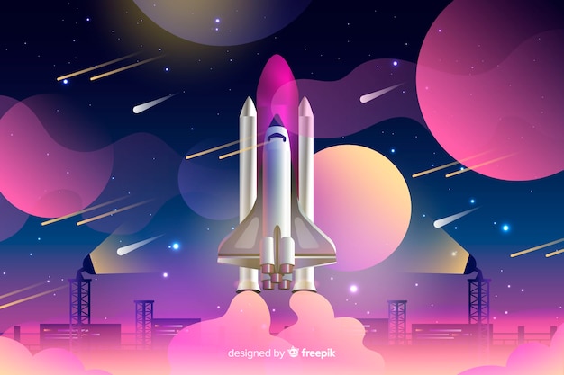 Gradient rocket Free Vector