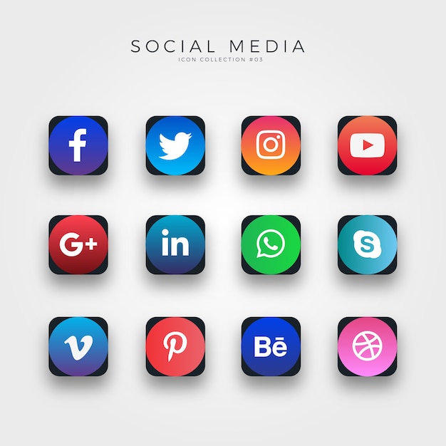 Premium Vector | Gradient social media icons